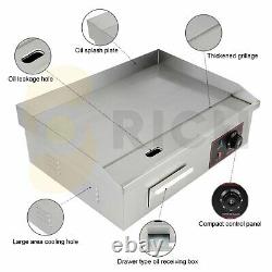 3000W 22 Electric Commercial Countertop Griddle Flat Hot Plate Top Grill BBQ