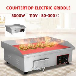 3000W Countertop Electric Griddle Grill Commercial Flat Top Non-Stick BBQ Plate