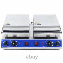 3000W Stainless Steel Commercial Dual-Head Waffle Maker Nonstick Baker Machine