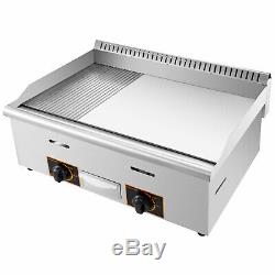 30 Commercial Griddle Grill Gas Griddle LPG & LNG Stainless Steel 2 Burners
