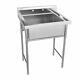 30 Stainless Steel Utility Commercial Kitchen Sink For Washing Room Single Bowl