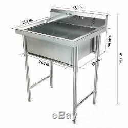 30 Stainless Steel Utility Commercial Square Kitchen Sink for Restaurant Home