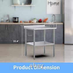 30'' x 24'' Stainless Steel Table for Prep & Work, Commercial Worktables & Workst