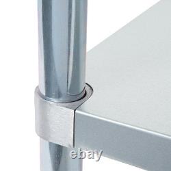 30 x 30 Stainless Steel Work Prep Shelf Table Commercial 4 Backsplash NSF