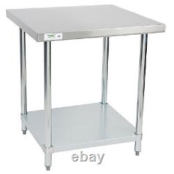 30 x 30 Stainless Steel Work Prep Table Shelf Commercial Restaurant NSF