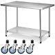 30 X 48 Stainless Steel Commercial Kitchen Nsf Prep & Work Table On 4 Wheels