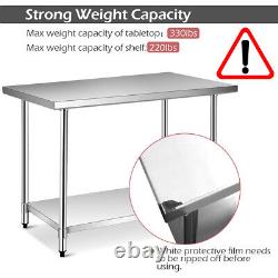 30 x 48 Stainless Steel Commercial Kitchen Tool Prep & Work Table with 4 Wheels