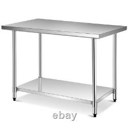 30 x 48 Stainless Steel Food Prep & Work Table Commercial Kitchen Table Silver