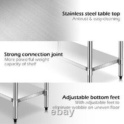 30 x 48 Stainless Steel Food Prep & Work Table Commercial Kitchen Table Silver