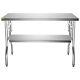 30x48 Commercial Stainless Steel Folding Work Tables Withundershelf Open Kitchen