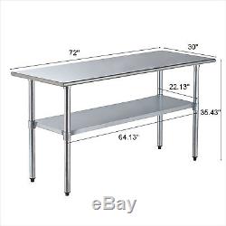 30x72 Work Table Food Prep Stainless Steel Commercial Kitchen Restaurant