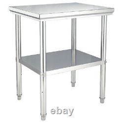 30x 24 Stainless Steel Work Prep Table with Wheels Commercial Kitchen Outdoor