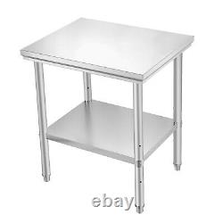 30x 24 Stainless Steel Work Prep Table with Wheels Commercial Kitchen Outdoor