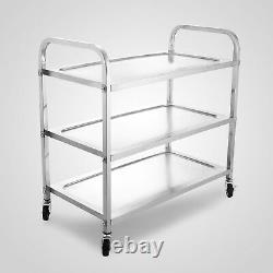 330Lbs Stainless Steel Commercial Bus Cart Kitchen Food Catering Rolling Cart