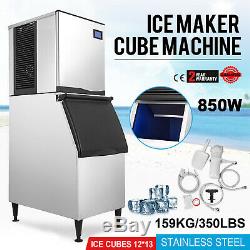350 Lbs /24H Commercial Ice Maker Ice Cube Maker Machine Auto Clean Adjustable