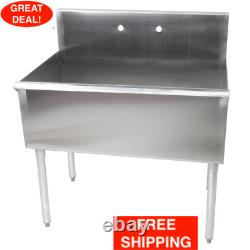 36 x 21 x 14 Stainless Steel Commercial Utility Prep 1 Sink Compartment Bowl