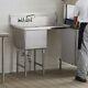 38 1/2 Stainless Steel Commercial Nsf Prep Sink With Right Drainboard