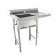 39 Commercial Stainless Steel Sink With Drainboard Heavy Duty Landry Sink Utility