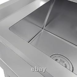 39 Wide Heavy Duty Commercial 3-Compartment Stainless Steel Utility Sink Silver