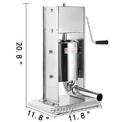 3L Manual Sausage Stuffer Maker Meat Filler Machine Stainless Steel Commercial
