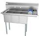 3 Compartment Nsf Stainless Steel Commercial Kitchen Sink With Right Drainboard