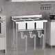 3-compartment Stainless Steel Utility Sink Commercial Grade Laundry Tub Culinary