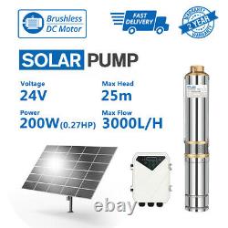 3 DC Shallow Well Solar Water Pump 24V 200W Submersible Off Grid MPPT BoreHole