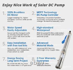 3 DC Solar Water Pump Submersible Deep Bore Well 16.7GPM 590FT Plastic Impeller