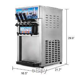 3 Flavors Commercial Soft Ice Cream Machine Frozen Ice Cream Cones Machine 220V