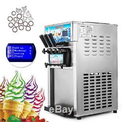 3 Flavors Commercial Soft Ice Cream Machine Frozen Ice Cream Cones Machine CE