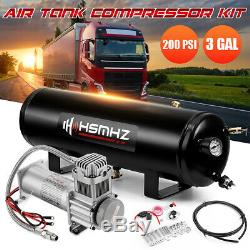 3 Gallon Air Tank 200 PSI Compressor Onboard System For Train Truck Boat Horn US