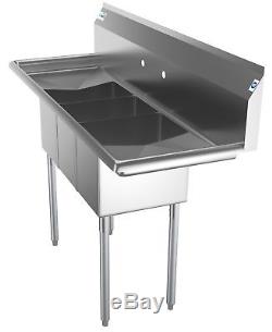 3 Three Compartment NSF Stainless Steel Commercial Kitchen Sink w 2 Drainboards