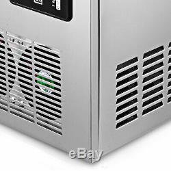 40KG 88Lbs Commercial Bar Ice Maker Cube Machines Stainless Steel 110V IN USA