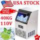 40kg 88lbs Commercial Bar Ice Maker Cube Machines Stainless Steel 110v Us Stock