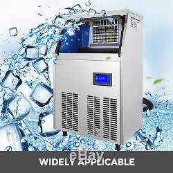 45-60kg Commercial Ice Maker Stainless Steel Restaurant Ice Cube Machine US