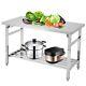 48inch Commercial Heavy Duty Stainless Steel Work Folding Table With Undershelf
