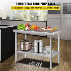 48 60 72 Kitchen Work Table Stainless Steel Commercial Food Prep Table