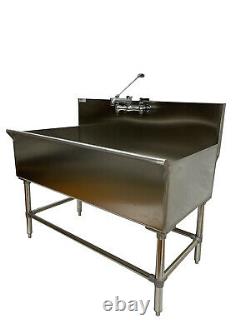 48 Stainless Steel One Compartment Commercial Utility Sink 304 Stainless 16 GA