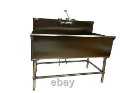 48 Stainless Steel One Compartment Commercial Utility Sink 304 Stainless 16 GA