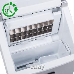 48lbs Built-in Ice Cube Machine Commercial Ice Maker Stainless Steel Bar Home