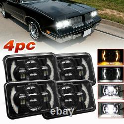 4pcs 4x6 Led Cree Headlights Hi/Lo Prejector for Oldsmobile Cutlass Supreme Car