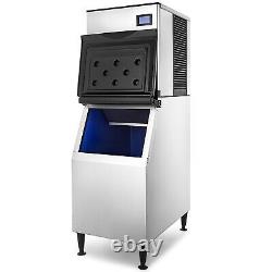 500Lbs/24H Commercial Ice Maker Machine Cafes 350Lbs Storage Bin Digital Control