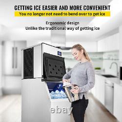 500Lbs Commercial Ice Maker Ice Cube Machine Cafe 350Lbs Storage Digital Control