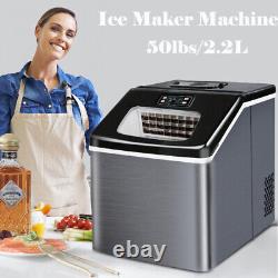 50LBS Built-in Commercial Ice Maker Stainless Steel Restaurant Ice Cube Machine