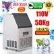 50kg Auto Commercial Ice Maker Cube Machine Stainless Steel Bar 110lbs 230w, 110v