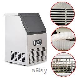 50kg Auto Commercial Ice Maker Cube Machine Stainless Steel Bar 110Lbs 230W, 110V