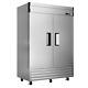 54 Commercial Reach In Freezer Stainless Steel 2 Solid Door 49 Cu. Ft Restaurant
