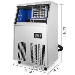 55KG Stainless Steel Commercial 110Lbs /24Hrs Ice Maker Machine Air Cooled Cube