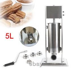 5L Commercial Stainless Steel Churro Maker Machine Donuts Maker Machine 4 Nozzle