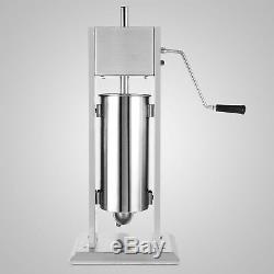 5L Stainless Steel 15LBS Commercial Restaurant Sausage Stuffer Press Dual Speed